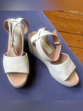 Rachel Comey Juno bone kid leather platform sandals 10 worn once